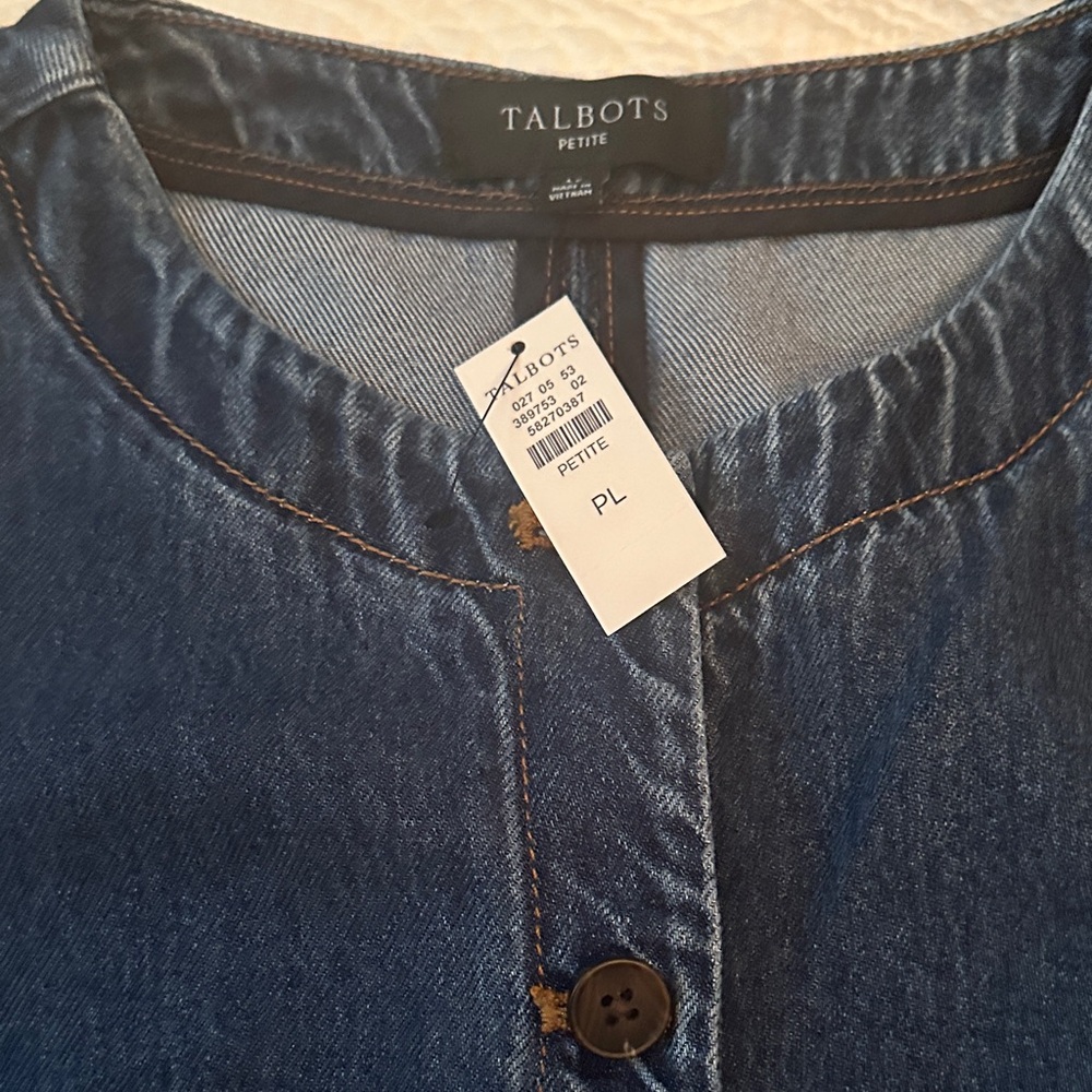 Talbots Women's Blue Jeans Vest LP
